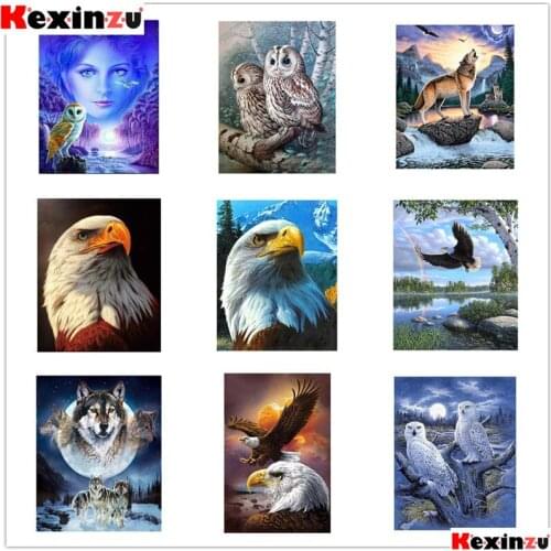 Full Round square Diamond Mosaic 5D DIY Diamond Painting "Animal Eagle" 3D Embroidery Cross Stitch 5D Home Decoration Gift