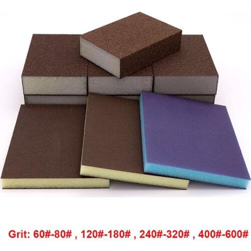 Sponge Sand 96*70*24 Elastic Block High Density Sponge Abrasive Block 60-80 120-180 240-320 400-600 Woodworking Polishing