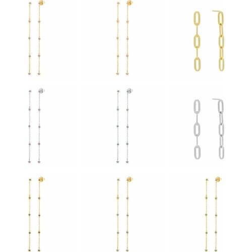 BOAKO Simple Chain Pendant Earring For Women 925 Silver Earrings 2020 Fashionable Stud Earring Jewelry Pendientes Brincos Aretes