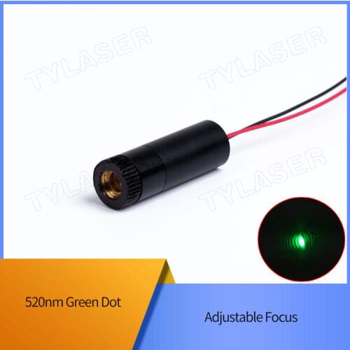 D12X45mm Adjustable Focus 520nm 1mW 5mW 10mW 30mW 50mW 100mW Green Dot Laser Diode Module Industrial Grade ACC Driver TYLASERS
