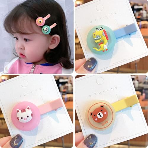 2020 Children Cute Animal Cartoon Ornament Hair Clips Girls Lovely Alloy Barrettes Hairpins Kids Sweet Hair Accessories