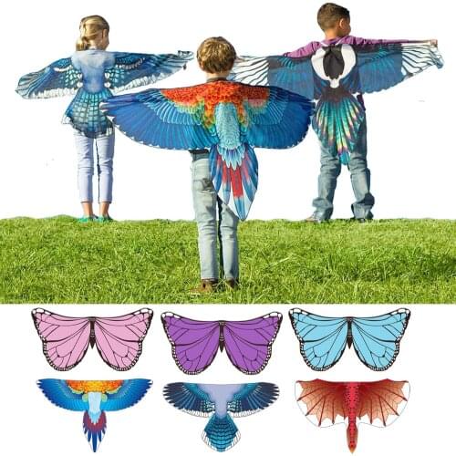 Dragon Costumes Butterfly Wings Bird Cosplay Macaw Magpie Inspired Wings Kids Costume Blue Red