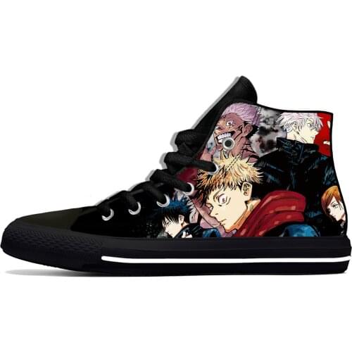 Japanese Anime Manga Jujutsu Kaisen Gojo Satoru Casual Cloth Shoes High Top Lightweight Breathable 3D Print Men Women Sneakers