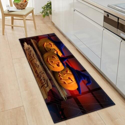 Kitchen Mat Bedroom Entrance Doormat Home Hallway Floor Mat Halloween Decorative Anti-Slip Balcony Bathroom Carpet Rug Long