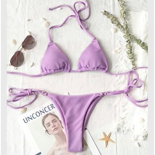 Micro Brazilian Bikini woman 2021 Sexy female Bikini Set Separate Yellow Swimsuit Women Swimwear String Bathing Suits Women swim