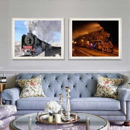 No frame minimalist nordic locomotive landscape art prints poster canvas printings painting printed on canvas decoration picture