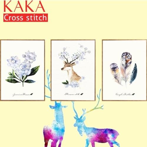 Trilogy Cross stitch kits Embroidery needlework sets with printed pattern,11CT canvas,Home Decor for garden House,5D Animal Elks