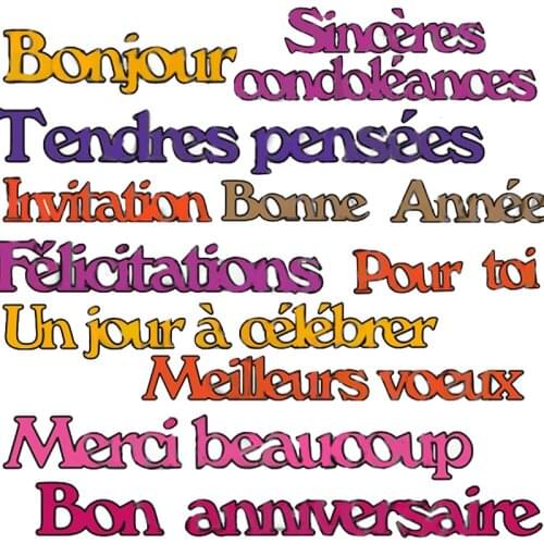 New French Phrase Metal Cutting Dies Stencils Letters 2019 for DIY Scrapbooking Decorative Embossing Paper Card Crafts