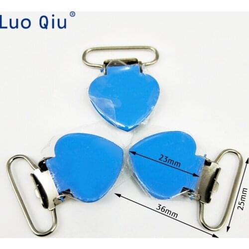 New 10 pcs/lot 25MM Enamel Heart Shape Suspender Clips With Plastic Teeth,Metal Pacifier Clip,Garment Clips