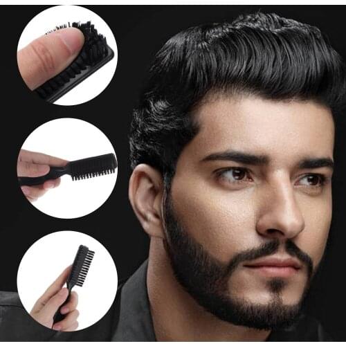 Plastic+ Nylon Scissors Cleaning Brush Creative Fade Men Oil Head Brush Vintage Oil Head Tools Barber Comb Hair Carving Brush