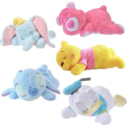 Disney Zzz Dumbo Stitch Pooh Donald Duck Lovely Lying Sleeping Stuffed Plush Toys Soft Nap Pillow Plush Dolls Gifts For Children
