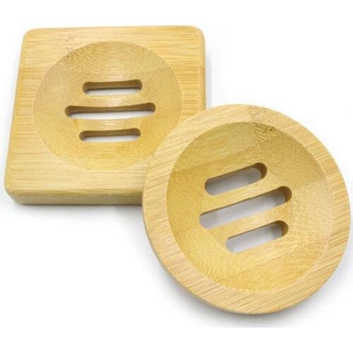Soap Dish Wooden Tray Natural Bamboo Holder Bathroom Storage Soap Environmental Rack Plate Box Container Portable Soap Dishes