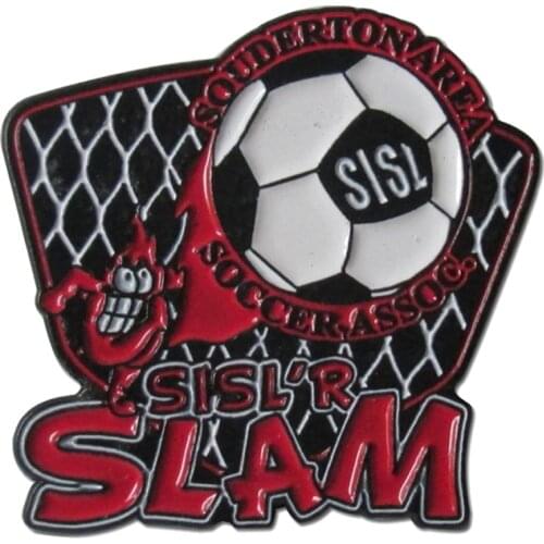 Supply Metal Soccer Lapel Pin Factory custom enamel color badges