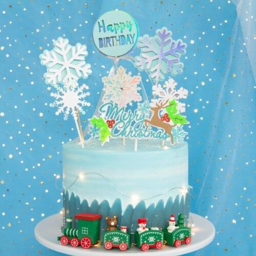 Simple Winter Merry Christmas Cake Top Hat Christmas Tree Christmas Elk Cake Topper Christmas Party Cake Christmas Decoration