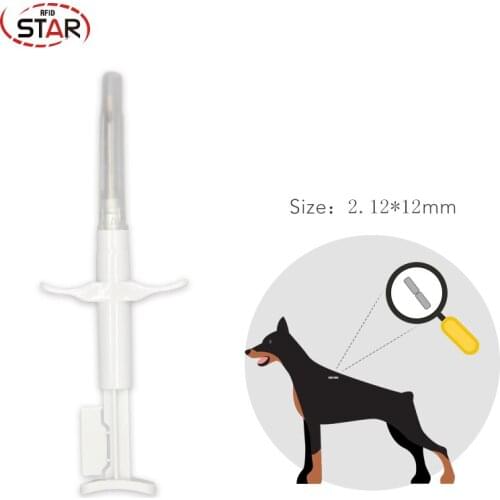 10pcs 2.12*12mm animal microchip syringe rfid animal chip FDX-B bioglass capsule microchip glass syringe for dog identification
