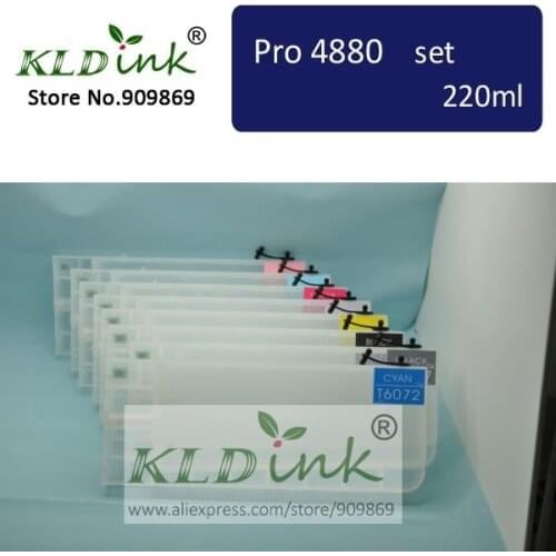 [KLD Ink] Compatible refillable ink cartridge for Stylus Pro 4880 Large Format Inkjet Printer ( 9 cartridges with chip)
