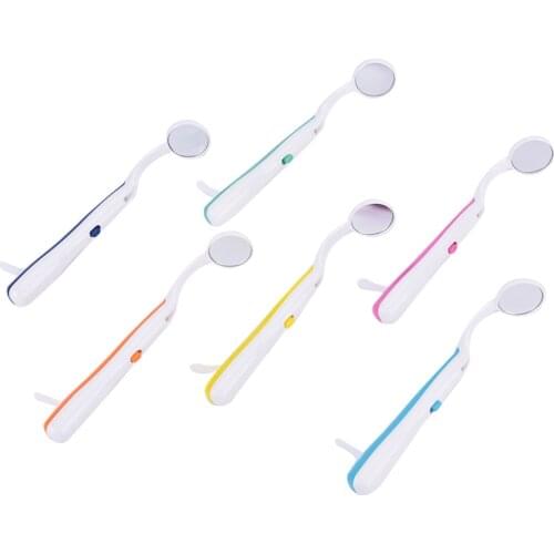 Fashion Dental Mirror With Led Light Inspect Instrument Checking Mirror Dentist Oral Super Bright Anti-fog Mouth Mirror Tooth