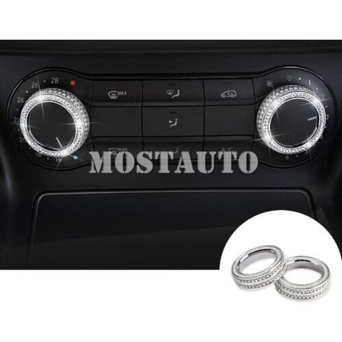 Rhinestone Style Console Air Condition Knob Cover For Benz A-Class W176 B-Class W246 2012-2018 2pcs Car Accessories Interior