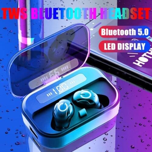 T11 Wireless Bluetooth Earphone TWS Sport Bass LED Power Digital Display Binaural Voice Message with 1200mAH Charging Box