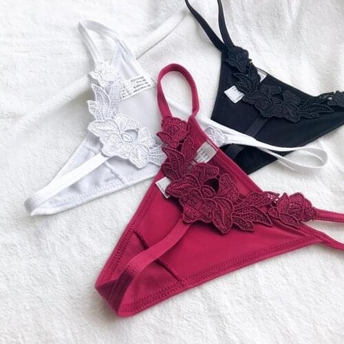 European Sexy Thong Pants Womens Cotton Underwear Fashion Flower Panties Low Waist Seamless Briefs Female G-String Lingerie