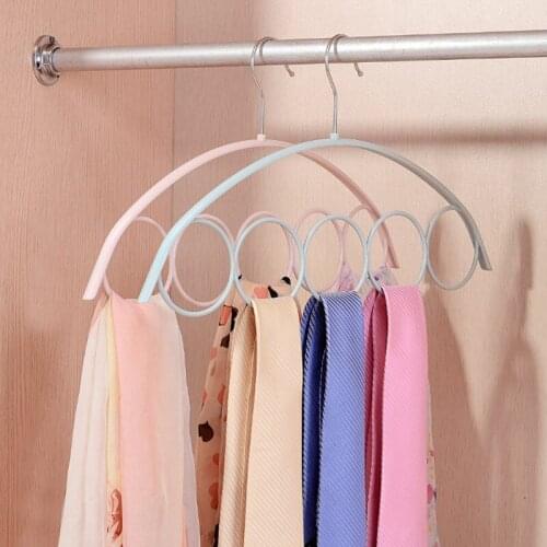 5Pcs/ Set PP Material Hanger 5 Holes Clothes Hanger For Scarves Plastic Circles Scarf Hanger Organizer Neck Tie And Belt Hangers