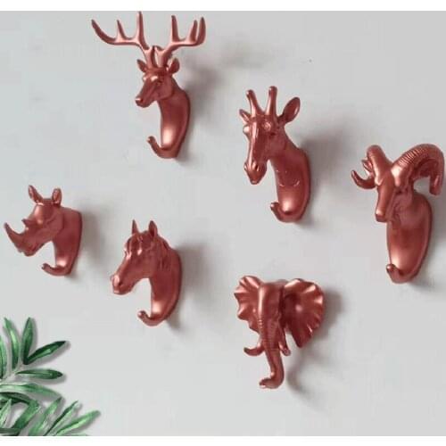 Hanger Keys Creative American Hanging Hook Holder Wall Home Strong Seamless Sticking Hook Decorative Hook Creative Animal Hooks