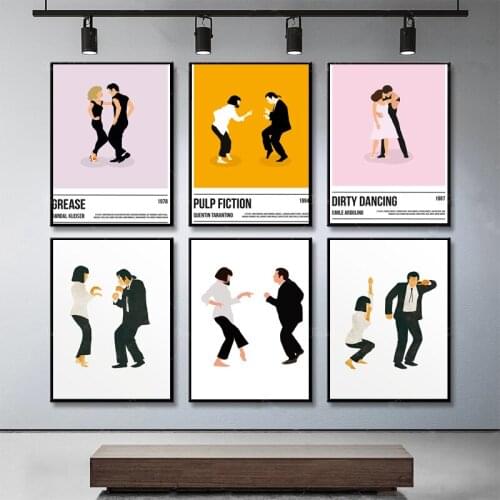 Vintage Pulp Fiction Film Picture Poster Canvas Prints Dirty Dancing Movie Painting Boyfriend for Living Room Gift Home Decor