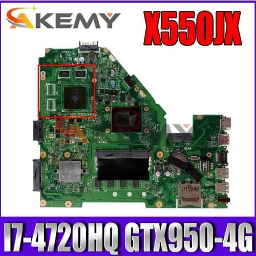 W50J For ASUS X550JD X550JK FX50J A550J FX50J X550JX K550J Laptop Motherboard Tested 100% work original I7-4720HQ GTX950-4G
