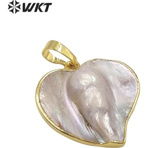 WT-JP191 Wholesale irregular MOP shell pendant fashion gold filled pearl shell pendant for necklace design