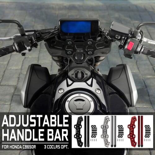 Motorcycle Handlebar Clip On Ons Fork Handlebars Handle Bar with Adapter for Honda CB650R 2019 2020 2021 CB 650R Accessories Red