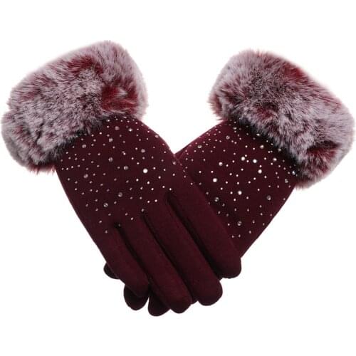 Women Fashion Touch Screen Winter Gloves Plus Velvet Thicken Warm Thermal Driving Ski Windproof Skiing Touch Screen Mittens