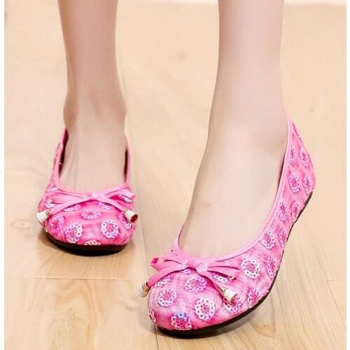 YourSeason Gilt Sequins Ladies Slip-On Cotton Comfort Breathable Soft Ballet Flats Vintage Women Casual Ballerinas Flat Shoes