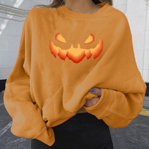 Harajuku Halloween Women Sweetshirts 2021 Hip Hop Cool Japanese Sweatshirt Sweater O-neck Long Sleeve Pullovers Moletom Feminino