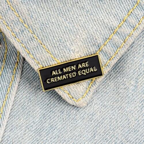Equality Enamel Pins Creative Black Tag Brooches Bag Clothes Button Badge Fashion Quotations Jewelry Gift for Kids Friends