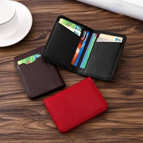 ZOVYVOL Mens Covered Leather Card Holder Multiple Card Slots Bank Chuck Layer Cowhide Fashion Simple Wallet Change Unisex Bag