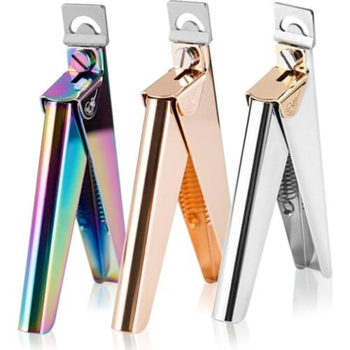 1PCS False Nails Tips Shape Nipper Fake Edge Well Cutter Trimmer Clipper Rainbow Stainless Steel Nail Art Tool