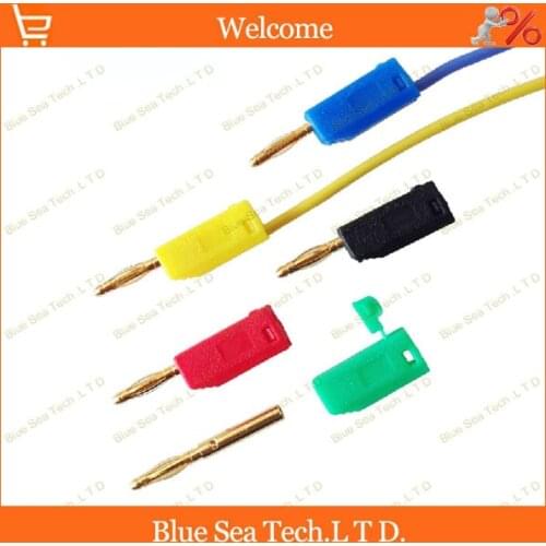 10pcs DIY 2mm Stackable Shrouded Plug,2mm banana plug with socket,Gold plating brass+PE,30Vac-60Vdc/ Max 10A Free Shipping