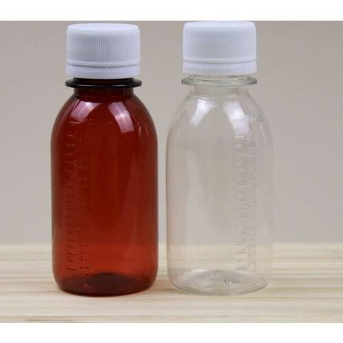 100ml Syrup Bottle with Screw Cap Plastic Reagent Bottle PET Health Care Medicine Liquid Bottles WB2348