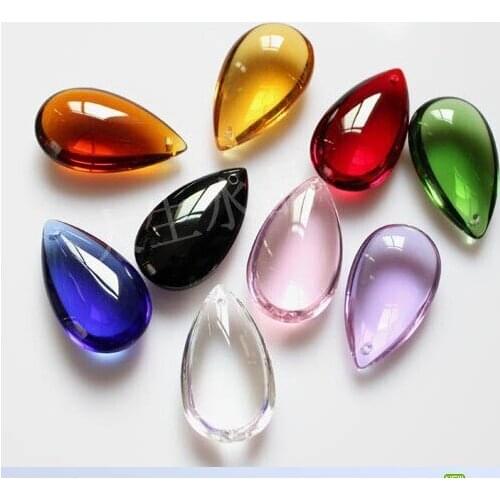 100pcs/lot,50mm mixed color CHANDELIER LIGHT CRYSTALS DROPS ALMOND DROPLETS OVAL BAUBLE