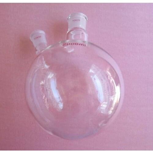 2000ml,24/29,2-neck,Round bottom Glass Flask,Two necks,2l,Chemical Boiling Bottle