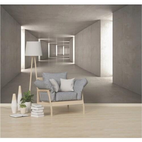 3D stereo space mud gray background wall abstract custom wallpaper 8D wall covering