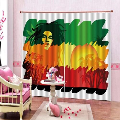 3D Shower Curtain Judah with a Rastafari Flag King Theme Art Print Decor Blackout curtain