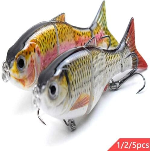 5/2/1pcs Sinking Multi Jointed Swimbait Wobbler Fishing Lures 115mm 27g Quality Fishing Tackle Accessories 3D Eyes Sharp Hooks