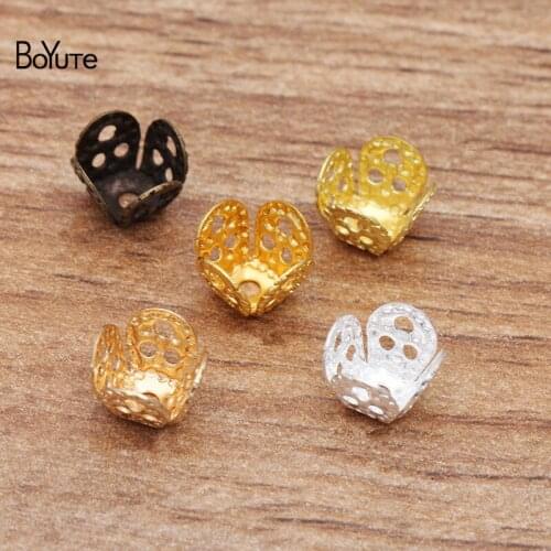 BoYuTe (200 Pieces/Lot) 8MM Metal Brass Filigree Flower Bead Caps Diy Hand Made Jewelry Findings Components