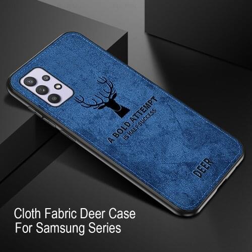 Case For Samsung A52 5G Deer Pattern Fabric Cases For Samsung A72 A31 sansum a 50 Silicone Cloth Ultra-thin Phone Cover