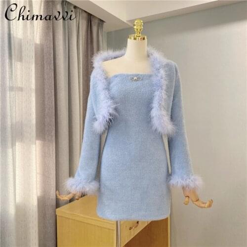 Модные вязаные платья Chimavvi China At AliExpress