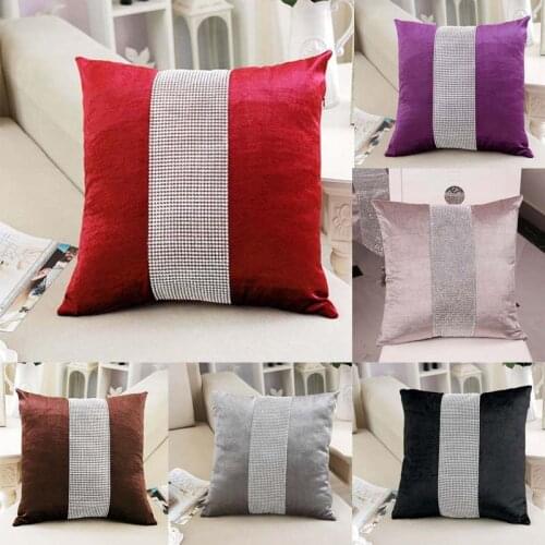 Decorative Pillow Case Flannel Diamond Patckwork Modern Simple Throw Cover Pillowcase Party Hotel Home Textile 45cm*45cm