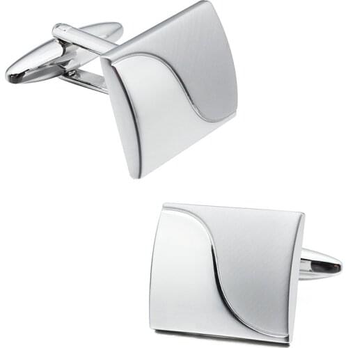 Factory Retail Rectangle Cufflinks Fashion Mens French Shirt Cuff Links for Wedding Simple Accessories Best Gift for Men