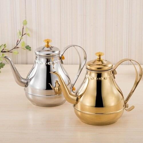 1.2L/1.8L Coffee Maker Stainless Steel Long Mouth Pot Coffee Kettle Teapot With Infuser Filter Milk Oolong Flower Tea Pot