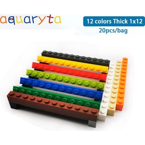 Aquaruta 25pcs NEW Thick 1X12 Dots Cube Bricks 12Colors Learning Building Blocks DIY Toys Compatible With logo Gift for Children